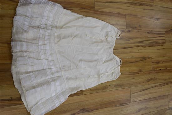 Silk petticoat tape lace blouse, a chemise, various linen etc